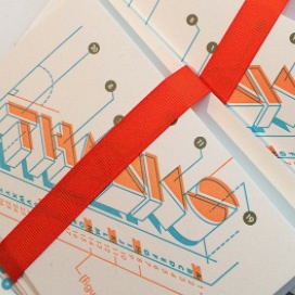 Letterpress infographic thank you cards